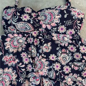 Floral Print Strapless Dress